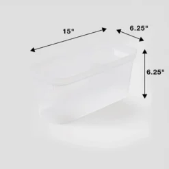 2pk Slim Open Storage Bins Clear - Brightroom™: Stackable Plastic Utility Tubs, 7.1 Volume, Nesting, Spot Clean -Storage Furniture Shop GUEST 009171ca f91f 4418 9454 229462699c15