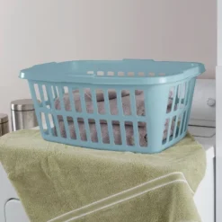 1.5 Bu Laundry Basket Pewter Aqua - Brightroom™ -Storage Furniture Shop GUEST 03a24a93 0b0a 43d8 b5de 1451a1073e06