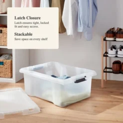 Medium Frosted Latching Storage Box - Brightroom™: Stackable Polypropylene Tote With Lid, 48L Capacity 7 Medium Frosted Latching Storage Box - Brightroom™: Stackable Polypropylene Tote With Lid, 48L Capacity -Storage Furniture Shop GUEST 047ac601 171c 446f 97bf 888ae2d54712