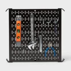 16" Square Metal Pegboard - Brightroom™: Wall & Garage Storage Organizer, Carbon Steel, Black, 100 Lb Capacity -Storage Furniture Shop GUEST 18317b39 7a8a 4c50 8218 5ba6f930281c