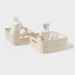 2pk Wave Medium Decorative Basket Cream - Brightroom™ 5 2pk Wave Medium Decorative Basket Cream - Brightroom™ -Storage Furniture Shop GUEST 18abc29c cd2a 4b08 abdf 83a9eadf43a1