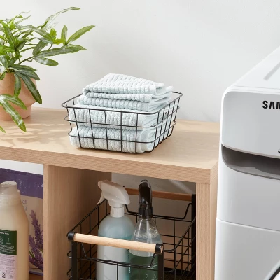 Small Wire Basket Black - Brightroom: Carbon Steel Storage, Square Decorative, 9.11" W X 6.1" D X 4" H 1 Small Wire Basket Black - Brightroom: Carbon Steel Storage, Square Decorative, 9.11" W X 6.1" D X 4" H