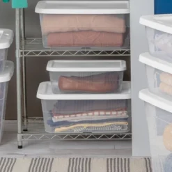 16qt Clear Storage Box With Lid White - Brightroom™ -Storage Furniture Shop GUEST 1a8b60bf b2f8 4db0 b406 632349a651a8