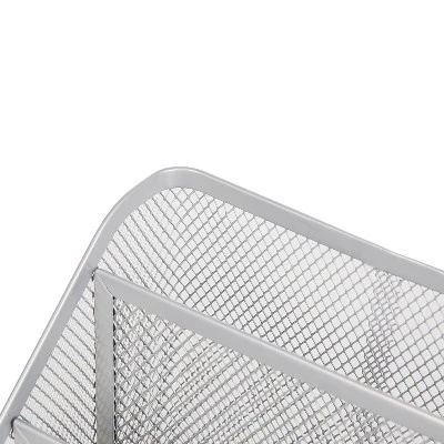 Mesh Medium Desktop Organizer Silver - Brightroom™: Steel Desk Tool Holder, Office Supplies, 7"x7"x6" 2 Mesh Medium Desktop Organizer Silver - Brightroom™: Steel Desk Tool Holder, Office Supplies, 7"x7"x6" - Image 2