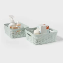 2pk Wave Medium Decorative Basket Mint Green - Brightroom™ -Storage Furniture Shop GUEST 2e56a169 a339 4bae 9f0b 0a12fcf63ee8