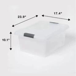 Medium Frosted Latching Storage Box - Brightroom™: Stackable Polypropylene Tote With Lid, 48L Capacity 9 Medium Frosted Latching Storage Box - Brightroom™: Stackable Polypropylene Tote With Lid, 48L Capacity -Storage Furniture Shop GUEST 31645692 b442 466a 830f 80177189691a