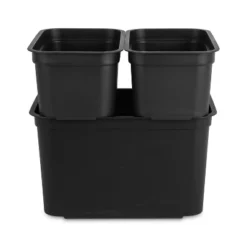 26.2qt Heavy Duty Storage Bin - Brightroom™: Black Plastic, Stackable & Portable, Universal Storage Solution -Storage Furniture Shop GUEST 324302bf a70e 4b48 af87 0bb0a8e283d5