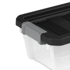 16qt Heavy Duty Latching Clear Storage Box - Brightroom™: Portable Plastic Bin, Universal Storage, Black, Lidded -Storage Furniture Shop GUEST 34a02fae a48a 473f aef7 b9619635f088