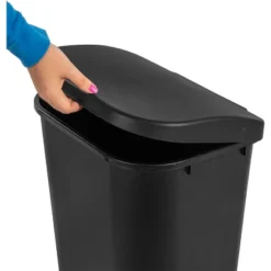 11.3gal Lift Top Waste Basket Black - Brightroom™: Kitchen Trash Can, Fingerprint-Resistant, Indoor Trash Bin -Storage Furniture Shop GUEST 374c1b5a 3969 4ece ae38 e552e3a34b9d