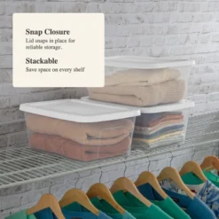 16qt Clear Storage Box With Lid White - Brightroom™ -Storage Furniture Shop GUEST 3a14a56d 9a77 4e72 b3f6 5d1f80884151