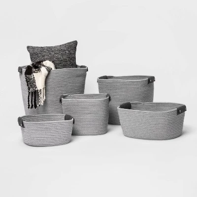 17'' Coiled Rope Tapered Basket Gray - Brightroom™ 3 17'' Coiled Rope Tapered Basket Gray - Brightroom™ - Image 3