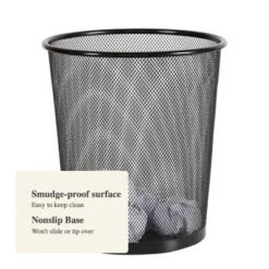 Mesh Waste Basket Black - Brightroom™: Steel, 3 Gallon, Nonslip Base, Fingerprint-Resistant, Indoor Mesh Trash Can -Storage Furniture Shop GUEST 3d406f83 614e 43ca 893b 7d744d930b1b