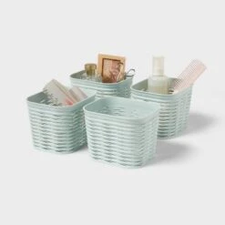 4pk Wave Mini Decorative Basket Mint Green - Brightroom™ -Storage Furniture Shop GUEST 40a61d7e 32c9 42b5 8567 d3d05a3e19be