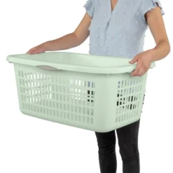 2bu Laundry Basket Green - Brightroom™: Portable Plastic Clothes Organizer With Built-In Handles, 70.4L Capacity -Storage Furniture Shop GUEST 419217f6 77d4 416a 95d3 5847774d5d91