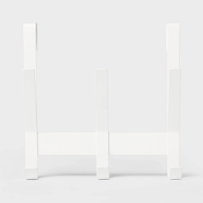 Heavy Duty Over The Door 3 Hooks Rail Matte White - Brightroom™: Steel Door Hanger Rack, Powder-Coated, No Assembly 2 Heavy Duty Over The Door 3 Hooks Rail Matte White - Brightroom™: Steel Door Hanger Rack, Powder-Coated, No Assembly - Image 2