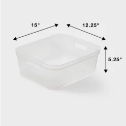 2pk Medium Open Storage Bins Clear - Brightroom™: Plastic Utility Tubs, Portable Universal Storage, 13.2 Volume Capacity 5 2pk Medium Open Storage Bins Clear - Brightroom™: Plastic Utility Tubs, Portable Universal Storage, 13.2 Volume Capacity -Storage Furniture Shop GUEST 419d1d1c 1fcb 4894 a179 5649851b4eab