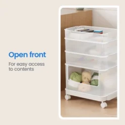Click In Place 20.7qt Clear Open Front Plastic Storage Bin For Home And Office Organization White Latch - Brightroom™ -Storage Furniture Shop GUEST 47fdb6bb c277 4b44 8c2c c87ffb451fc4