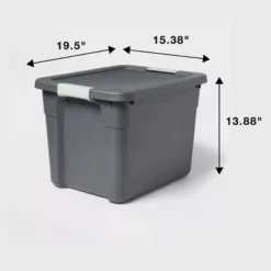 12gal Latching Storage Tote - Brightroom™: Stackable Gray Utility Bin With Lid, Portable Universal Organizer -Storage Furniture Shop GUEST 48fed73c a16f 46a5 9ad3 94e9c30742ea