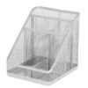 Mesh Medium Desktop Organizer Silver - Brightroom™: Steel Desk Tool Holder, Office Supplies, 7"x7"x6"