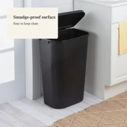 11.3gal Lift Top Waste Basket Black - Brightroom™: Kitchen Trash Can, Fingerprint-Resistant, Indoor Trash Bin -Storage Furniture Shop GUEST 556e70f5 3f00 42aa 82b0 f2fe2ef56154