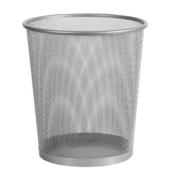 Mesh Waste Basket Silver - Brightroom™: Steel Wire Mesh, Office Trash Can, Nonslip Base, Fingerprint-Resistant