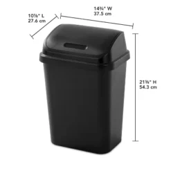 7.8gal Swing Top Waste Can Black - Brightroom™: Indoor Trash Bin With Lid, Textured Plastic, 21.375" Height 15 7.8gal Swing Top Waste Can Black - Brightroom™: Indoor Trash Bin With Lid, Textured Plastic, 21.375" Height -Storage Furniture Shop GUEST 5efdfea5 0c3e 402b 8bc4 3a46f54a8791