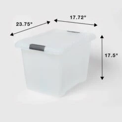 Large Frosted Latching Storage Box - Brightroom™: Stackable Clear Tote, 76L Capacity, Polypropylene, Universal Storage -Storage Furniture Shop GUEST 5f3a33cb 8af8 4e67 a7ae b359e83eb08e