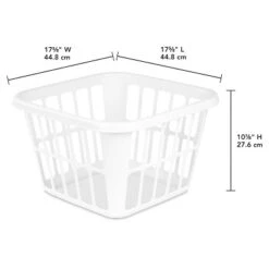 1.25bu Laundry Basket White - Brightroom™: Plastic Clothes Hamper With Built-In Handles, Medium Size, Portable Storage -Storage Furniture Shop GUEST 653ac7f6 d736 44af 833f 9cb40511fa7e