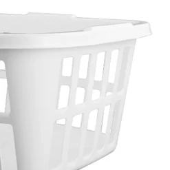 1.5bu Laundry Basket White - Brightroom™: Large Portable Clothes Hamper With Built-In Handles, 52.8L Capacity -Storage Furniture Shop GUEST 6564cfce ce95 4f2f 98ff e9f7022bdd3f