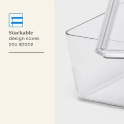 6L Stacking Clear Bin With Lid - Brightroom™: PET Material, Stackable Storage For Crafts & Cleaning Supplies -Storage Furniture Shop GUEST 6b3a888c a2dd 4416 a6f3 4fe3a6af7df2