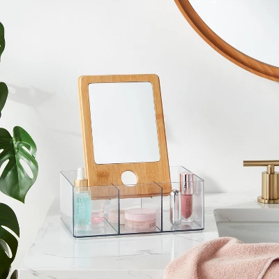 Cosmetic Storage Container With Bamboo Lid - Brightroom™ 1 Cosmetic Storage Container With Bamboo Lid - Brightroom™