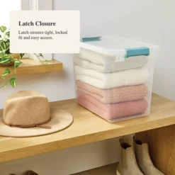27qt Deep Storage Bin Clear With Latches - Brightroom™ -Storage Furniture Shop GUEST 73a48fb7 940c 4bc0 98d8 2da64ce7cc15