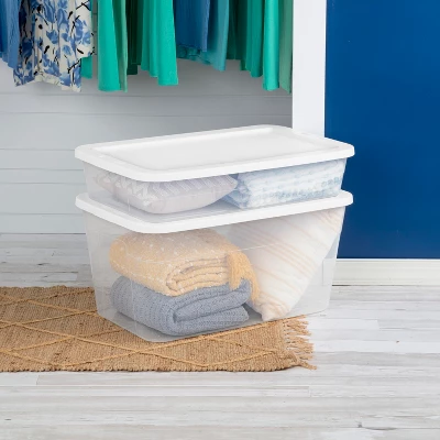 90qt Clear Storage Box White - Brightroom™ 4 90qt Clear Storage Box White - Brightroom™ - Image 4