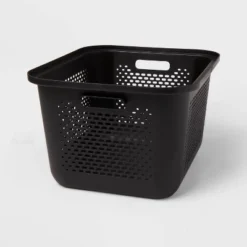 Medium Decorative Plastic Bin With Cutout Handles - Brightroom™ -Storage Furniture Shop GUEST 7cd07dff 82de 4d68 a827 22c552cbd443