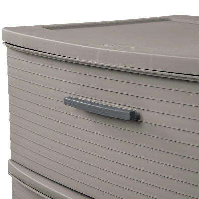 3 Drawer Wide Tower Dark Gray - Brightroom™: Plastic Storage Drawers, Portable Universal Storage, No Assembly Required 3 3 Drawer Wide Tower Dark Gray - Brightroom™: Plastic Storage Drawers, Portable Universal Storage, No Assembly Required - Image 3