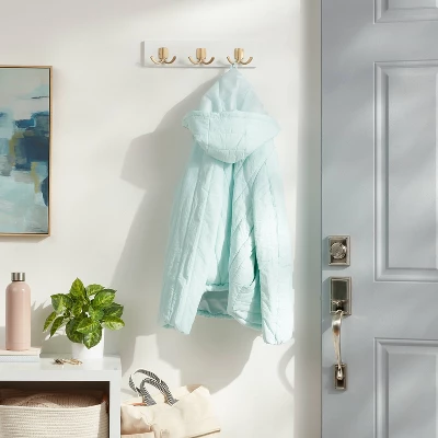 Modern Octopus 3 Hooks Rail Gold/White - Brightroom™ 1 Modern Octopus 3 Hooks Rail Gold/White - Brightroom™