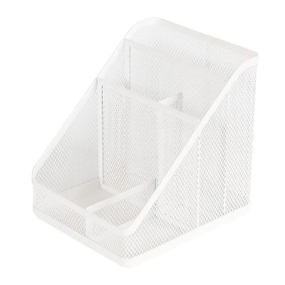 Mesh Medium Desktop Organizer White - Brightroom™: Steel Desk Tool Holder For Office Organization & Accessories 1 Mesh Medium Desktop Organizer White - Brightroom™: Steel Desk Tool Holder For Office Organization & Accessories