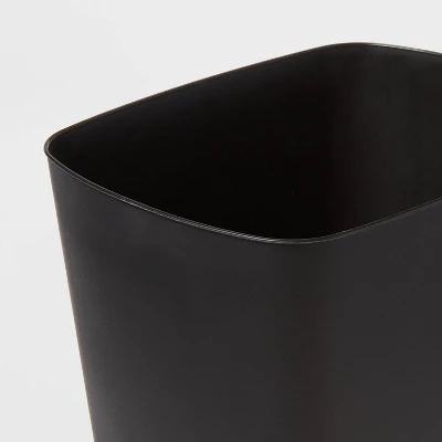 3gal Open Vanity Waste Basket Black - Brightroom™: Compact Matte Plastic Indoor Trash Can, Small Size, Bathroom Use 2 3gal Open Vanity Waste Basket Black - Brightroom™: Compact Matte Plastic Indoor Trash Can, Small Size, Bathroom Use - Image 2