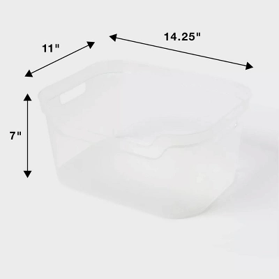 Large Open Front Storage Bin Clear - Brightroom™: Plastic, Portable, Nesting, Universal Storage, 14.5 Volume Capacity 3 Large Open Front Storage Bin Clear - Brightroom™: Plastic, Portable, Nesting, Universal Storage, 14.5 Volume Capacity - Image 3