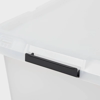 Medium Frosted Latching Storage Box - Brightroom™: Stackable Polypropylene Tote With Lid, 48L Capacity 2 Medium Frosted Latching Storage Box - Brightroom™: Stackable Polypropylene Tote With Lid, 48L Capacity - Image 2