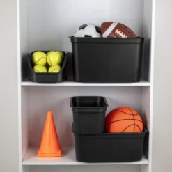 Folio Heavy Duty Storage Bin - Brightroom™: Black Plastic, Stackable, Portable, Universal Storage, 18.6 Volume Capacity -Storage Furniture Shop GUEST 90c68d42 d8ac 4549 9130 753707e120e0 1