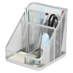Mesh Medium Desktop Organizer Silver - Brightroom™: Steel Desk Tool Holder, Office Supplies, 7"x7"x6" 7 Mesh Medium Desktop Organizer Silver - Brightroom™: Steel Desk Tool Holder, Office Supplies, 7"x7"x6" -Storage Furniture Shop GUEST 90dd885d 13ca 43ee 8a4f 82307486fd17