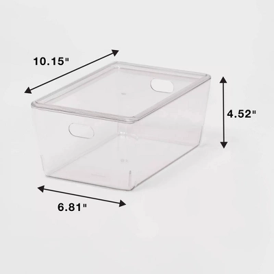 4L Stacking Clear Bin With Lid - Brightroom™: PET, Lidded, Stackable, Universal Storage, 10.15"x6.81"x4.52" 4 4L Stacking Clear Bin With Lid - Brightroom™: PET, Lidded, Stackable, Universal Storage, 10.15"x6.81"x4.52" - Image 4