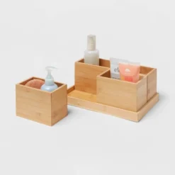 11.25" X 7" X 4.5" Modular Bamboo Vanity Organizer With Magnetic Strip - Brightroom™ -Storage Furniture Shop GUEST 98293bdb 3a57 4e34 9cc7 1a9571db3738