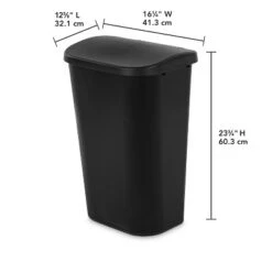11.3gal Lift Top Waste Basket Black - Brightroom™: Kitchen Trash Can, Fingerprint-Resistant, Indoor Trash Bin -Storage Furniture Shop GUEST 9db165a7 0493 4c4c b089 67dac64661c4