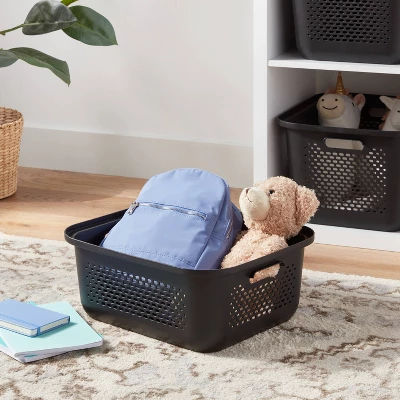 Small Decorative Plastic Bin With Cutout Handles - Brightroom™ 1 Small Decorative Plastic Bin With Cutout Handles - Brightroom™