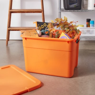 20gal Halloween Latching Storage Tote Orange - Brightroom™ 1 20gal Halloween Latching Storage Tote Orange - Brightroom™