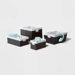 16" X 9" X 6" Lined Woven Media Bin Black - Brightroom™ -Storage Furniture Shop GUEST ac4ff65f f7b2 48fa aa42 7459f63d7c52