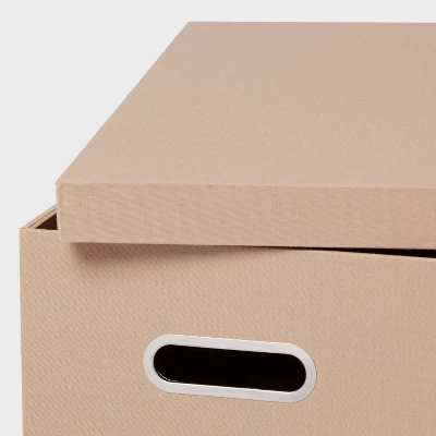 Canvas File Box Light Brown - Brightroom™: Desk Organizer, Office Storage, Polyester Canvas, 2 Canvas File Box Light Brown - Brightroom™: Desk Organizer, Office Storage, Polyester Canvas, - Image 2