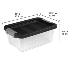 16qt Heavy Duty Latching Clear Storage Box - Brightroom™: Portable Plastic Bin, Universal Storage, Black, Lidded -Storage Furniture Shop GUEST ae0871b6 5f27 4f07 a864 0d3c84c3cdfc